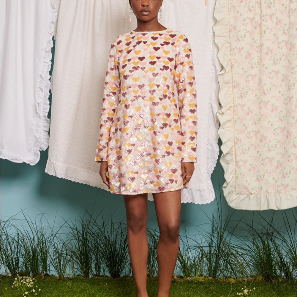 Heart Patterned Sequin ASOS bridal valentine dress